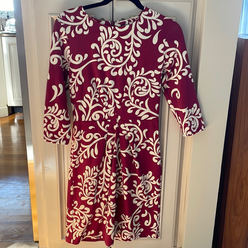 J. McLaughlin Burgundy Swirl Dress